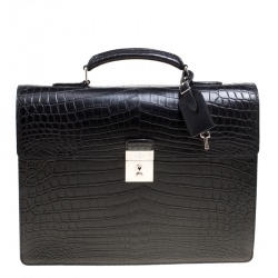 Louis Vuitton Black Crocodile Robusto Briefcase