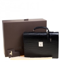 Louis Vuitton Black Crocodile Robusto Briefcase