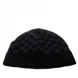 مملوكة مسبقًا Louis Vuitton Graphite Damier Petite Wool Beanie