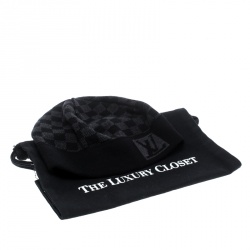 مملوكة مسبقًا Louis Vuitton Graphite Damier Petite Wool Beanie