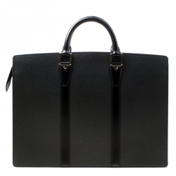 Louis Vuitton Black Taiga Leather Lozan Briefcase