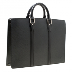 Louis Vuitton Black Taiga Leather Lozan Briefcase