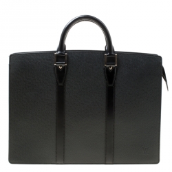 Louis Vuitton Black Taiga Leather Lozan Briefcase