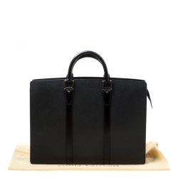 Louis Vuitton Black Taiga Leather Lozan Briefcase