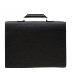 Pre Owned  حقيبة مستندات لوي فيتون سيفيت كونسيلير جلد إيبي سوداء