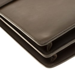 Pre Owned Louis Vuitton Olive Green Leather Robusto I Briefcase 