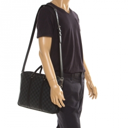 Authenticated used Louis Vuitton Handbag Shoulder Bag 2way Business Damier Graphite Porte Document Jour Pdj Canvas Men's N48224, Size: (HxWxD): 28cm x
