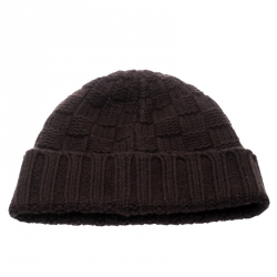 Pre Owned بونيه لوي فيتون كشمير تفاصيل شعار تريكو بني