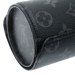 Pre Owned Louis Vuitton Black Monogram Canvas Eclipse Watch Case