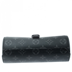 Pre Owned Louis Vuitton Black Monogram Canvas Eclipse Watch Case
