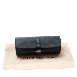 Pre Owned Louis Vuitton Black Monogram Canvas Eclipse Watch Case