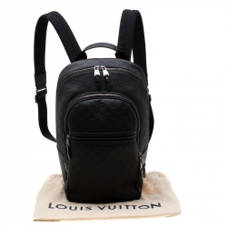 Pre Owned Louis Vuitton Black Damier Infini Leather Michael NM Backpack Bag