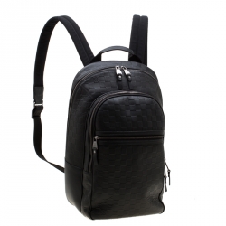 Pre Owned Louis Vuitton Black Damier Infini Leather Michael NM Backpack Bag