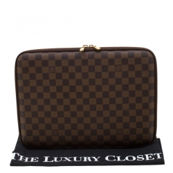 Pre Owned  حافظة لابتوب لوي فيتون هواريزون كانفاس دامييه غرافيت 