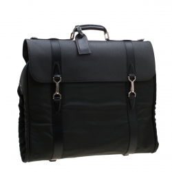 Louis Vuitton Black/Green Taiga Leather and Nylon Gibeciere Garment Bag