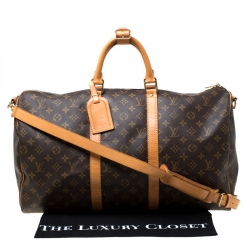 Pre Owned Louis Vuitton Monogram Canvas Keepall Bandouliere 50 Bag