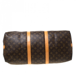 Pre Owned Louis Vuitton Monogram Canvas Keepall Bandouliere 50 Bag