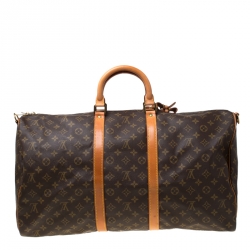 مملوكة مسبقًا Louis Vuitton Monogram Canvas Keepall Bandouliere 55 Bag