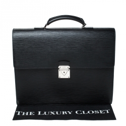 Louis Vuitton 2003 Riviera Handbag in Black Epi Leather For Sale at 1stDibs