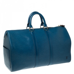 Louis Vuitton Toledo Blue Epi Leather Keepall 45 Bag