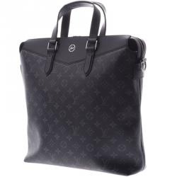 Pre Owned Louis Vuitton Black Monogram Canvas Leather Eclipse Briefcase