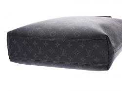 Pre Owned Louis Vuitton Black Monogram Canvas Leather Eclipse Briefcase