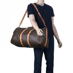 مملوكة مسبقًا حقيبة لوي فيتون كيبال 55 كانفاس مونوغرامي مع حمالة كتف