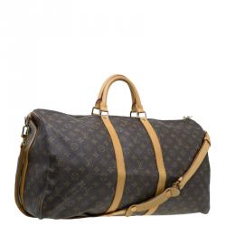 مملوكة مسبقًا حقيبة لوي فيتون كيبال 55 كانفاس مونوغرامي مع حمالة كتف