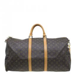 مملوكة مسبقًا حقيبة لوي فيتون كيبال 55 كانفاس مونوغرامي مع حمالة كتف