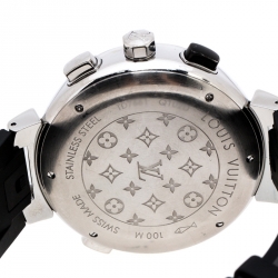 Louis Vuitton Blue Stainless Steel Tambour Regatta Q102D Men's Wristwatch 44MM