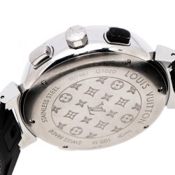 Louis Vuitton Blue Stainless Steel Tambour Regatta Q102D Men's Wristwatch 44MM