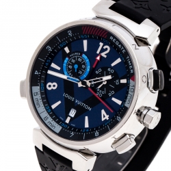 Louis Vuitton Tambour Regatta Chronograph Q102D Quartz Black Navy Men's  Watch