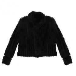 Pre Owned Marc by Marc Jacobs Black Rabbit Fur Jacket S