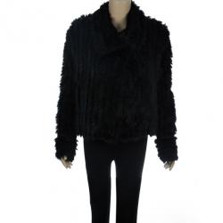 مملوكة مسبقًا Marc by Marc Jacobs Black Rabbit Fur Jacket S