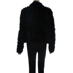 مملوكة مسبقًا Marc by Marc Jacobs Black Rabbit Fur Jacket S