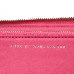 Pre Owned Marc by Marc Jacobs Pink Dreamy Embossed Leather Wallet