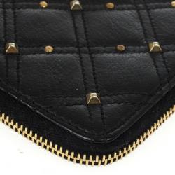 Pre Owned Marc Jacobs Quilted Zip Black Phyton-Effect Leather Wallet