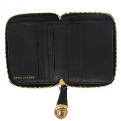 Pre Owned Marc Jacobs Quilted Zip Black Phyton-Effect Leather Wallet