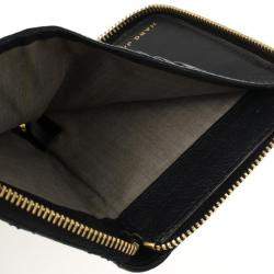 Pre Owned Marc Jacobs Quilted Zip Black Phyton-Effect Leather Wallet