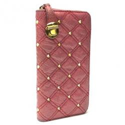 Pre Owned Marc Jacobs Zip Pink Phyton-Effect Leather Wallet