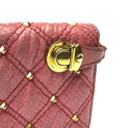 Pre Owned Marc Jacobs Zip Pink Phyton-Effect Leather Wallet