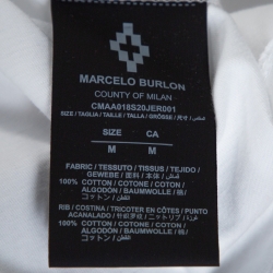 Marcelo Burlon White & Blue Wings Print Cotton Crew Neck T-Shirt M