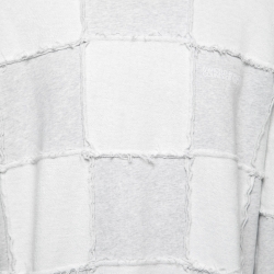 Marcelo Burlon Grey & White Patchwork Cotton Crewneck Sweatshirt L