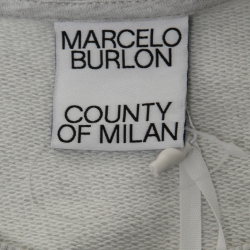 Marcelo Burlon Grey & White Patchwork Cotton Crewneck Sweatshirt L