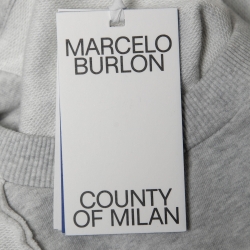Marcelo Burlon Grey & White Patchwork Cotton Crewneck Sweatshirt L