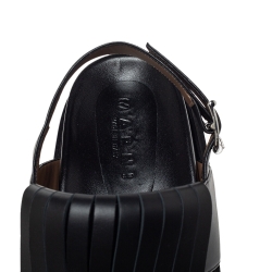 Pre Owned Marni Black Leather Fringe Fussbett Sandals Size 41