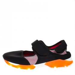 Marni Black Neoprene Cut Out Low-Top Sneakers Size 40