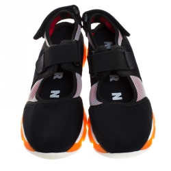 Marni Black Neoprene Cut Out Low-Top Sneakers Size 40