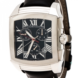 Mauboussin Black Stainless Steel Delit 906 Chronograph Men's Wristwatch 42 mm