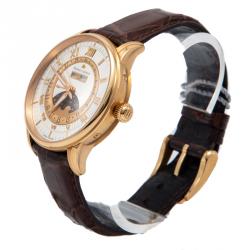 Maurice Lacroix Silver 18K Rose Gold Masterpiece Phase De Lune Men's Watch 40MM